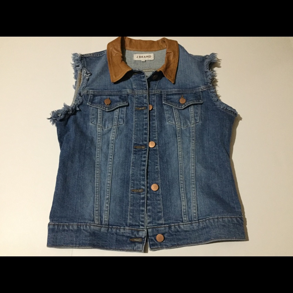 J Brand Jean Vest lamb leather Collar Galactic